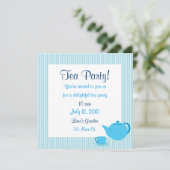 Invitations à la Tea Party Blue Teapot (Debout devant)