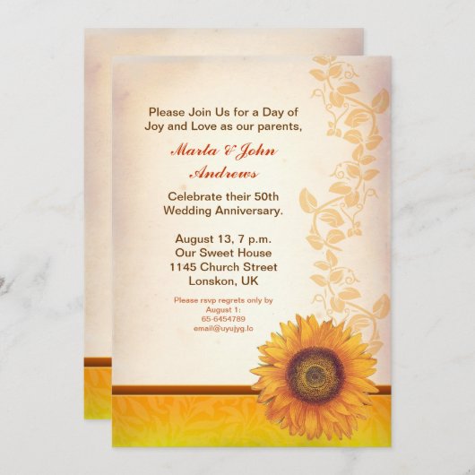 invitations à l'anniversaire (Devant / Derrière)