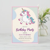 invitations à l'anniversaire de la licorne mignonn (Debout devant)