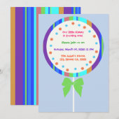 Invitations à l'anniversaire de la Lollipop de Can (Devant / Derrière)
