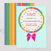 Invitations à l'anniversaire de la Lollipop de Can (Devant / Derrière)