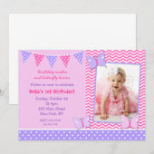 Invitations à l'anniversaire de la photo Papillon (Devant / Derrière)