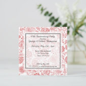 Invitations à l'anniversaire de l'Motif des fleurs (Debout devant)