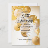 Invitations à l'anniversaire des ballons d'or et d (Devant)