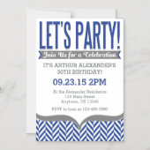 Invitations à l'anniversaire Magnétique de Blue Gr (Recto)