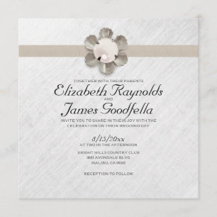 Invitations à l'élégante dentelle et à la perle