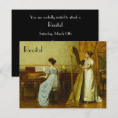 Invitations à l'Élégante Harpe de piano Vintage (Devant / Derrière)