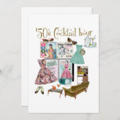 Invitations à l'heure du cocktail les années 50 (Devant / Derrière)