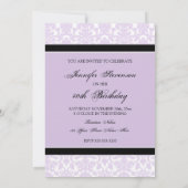 Invitations à Lilac Damask pour le 40e anniversair (Dos)