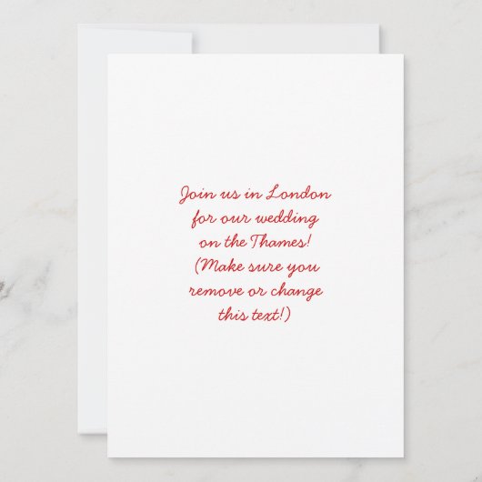Invitations à Londres, Angleterre (Dos)