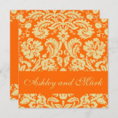 Invitations à l'Orange de Crème Élégante (Devant / Derrière)