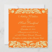Invitations à l'Orange de Crème Élégante (Dos)