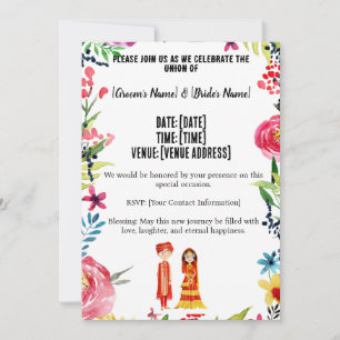 invitations à mariage motifs indiens