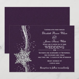 invitations à mariage violet Silver Winter