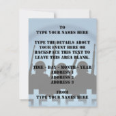 Invitations à Mémorial de guerre de peur d'oublier (Dos)