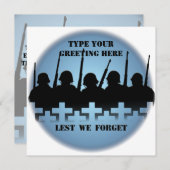 Invitations à Mémorial de guerre de peur d'oublier (Devant / Derrière)