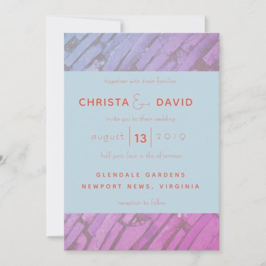 Invitations à motifs violets et rouges (Devant)