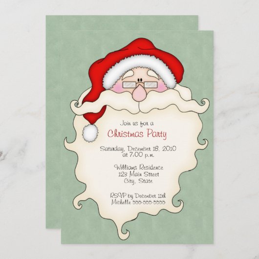 Invitations à Noël de Cute Père Noël (Devant / Derrière)
