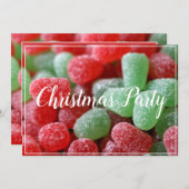 Invitations à Noël des Gumdrops rouges et verts (Devant / Derrière)