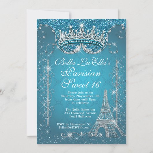 Invitations à Paris Bling (Devant)