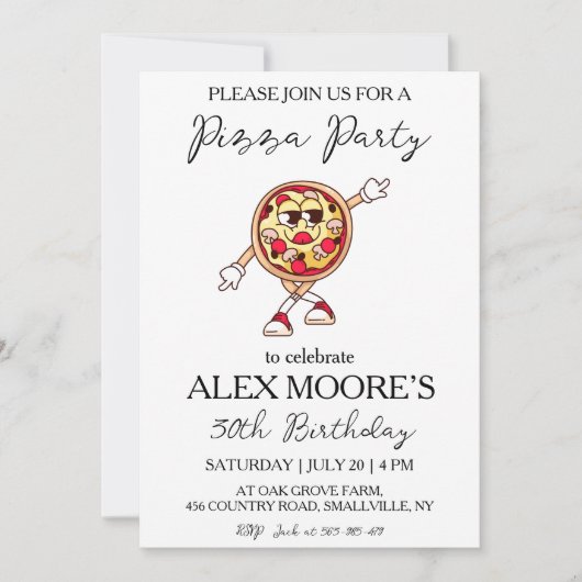 invitations à pizza italienne (Devant)