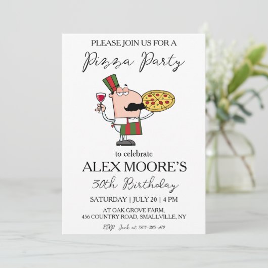 invitations à pizza italienne (Debout devant)