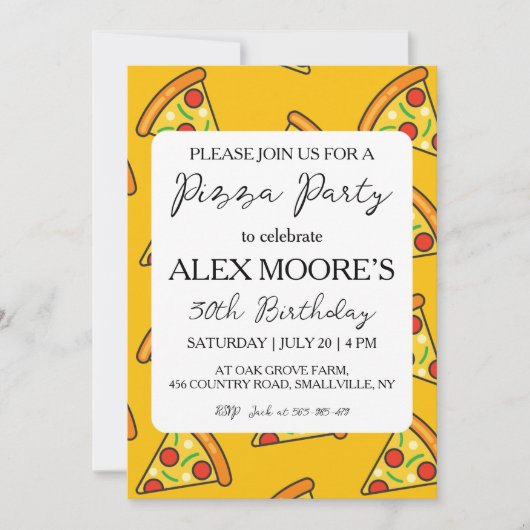 invitations à pizza italienne (Devant)
