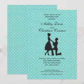 Invitations à points Polka bleus (Devant / Derrière)