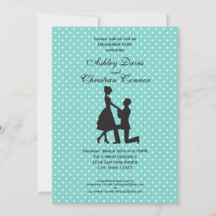 Invitations à points Polka bleus