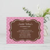 Invitations à points Polka roses et Brown (Debout devant)