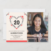 Invitations à ses 20e anniversaire pour son coeur  (Devant)