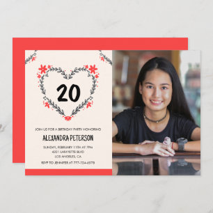 Invitations à ses 20e anniversaire pour son coeur