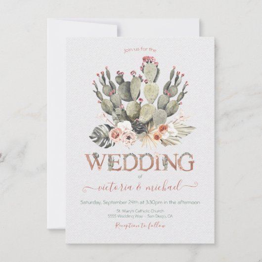 Invitations à Terra cotta et Cactus Wedding (Devant)