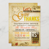 Invitations à Thanksgiving Holiday Dinner Party (Devant / Derrière)