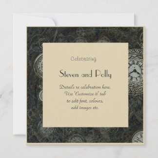 Invitations à thème Classy Steampunk - faces d'hor