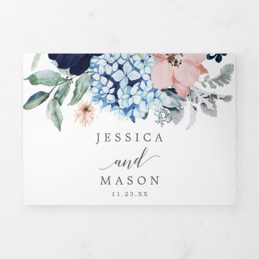 Invitations à trois volets de Mariage de la Marine (Page de couverture)