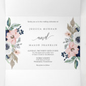 Invitations à trois volets de Mariage de la Marine (Intérieur au milieu)