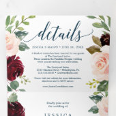 Invitations à trois volets du Mariage de la marine (Intérieur en premier)