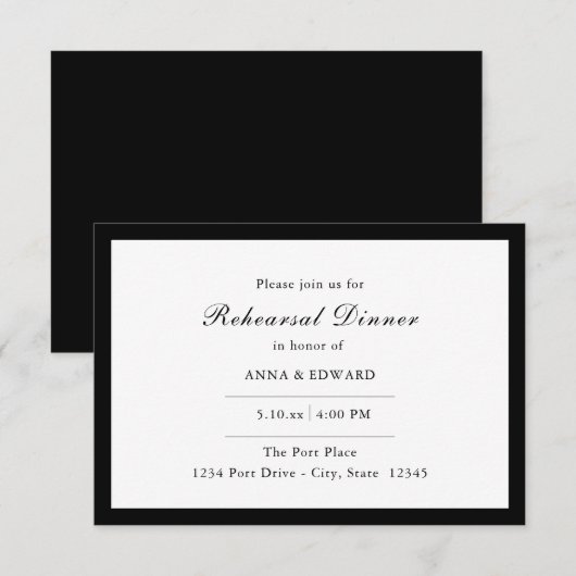 Invitations à un dîner de répétition à la frontièr (Devant / Derrière)