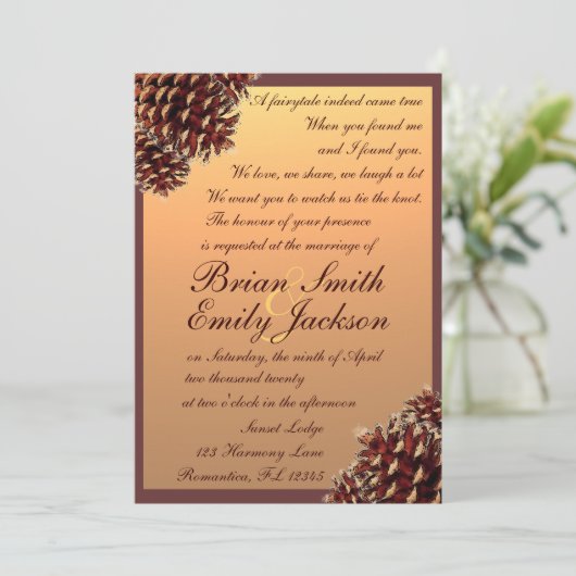 Invitations à un mariage à thème d'automne russe (Debout devant)