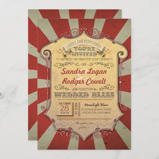 invitations à un mariage carnaval (Devant / Derrière)