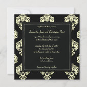 Invitations à un mariage crémeux ou noir (Dos)