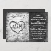 invitations à un mariage d'arbre de bouleau (Devant / Derrière)