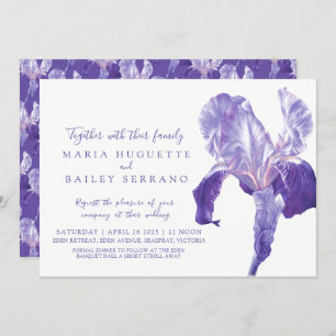 Invitations à un mariage d'art botanique iris ultr