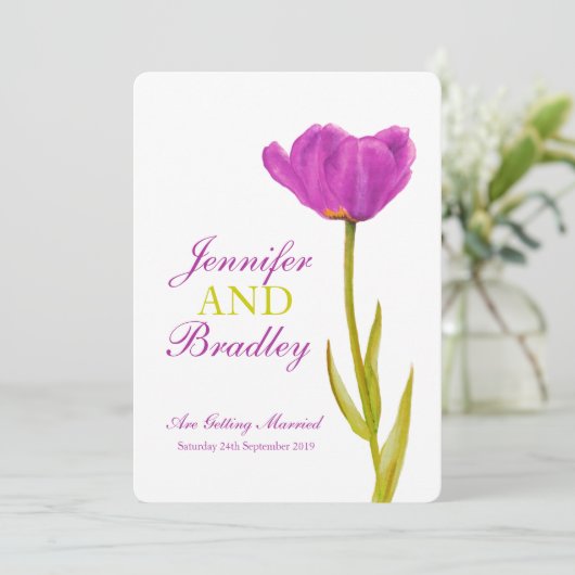 Invitations à un mariage d'art de la fleur de tuli (Debout devant)