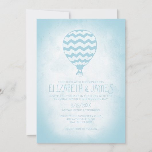 Invitations à un mariage de ballons à air chaud (Devant)