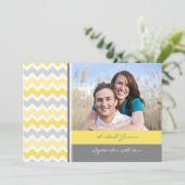Invitations à un mariage de photos Chevron jaune g (Debout devant)