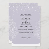 invitations à un mariage d'hiver violet (Devant / Derrière)