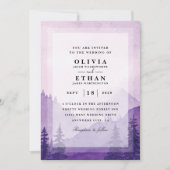 invitations à un mariage d'hiver violet (Devant)