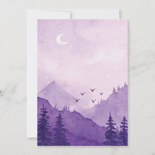 invitations à un mariage d'hiver violet (Dos)